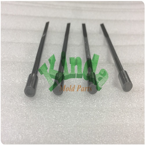 High precision PG grinding forming carbide punches with cylindrical head, super polished tungsten carbide punch with soldened steel head