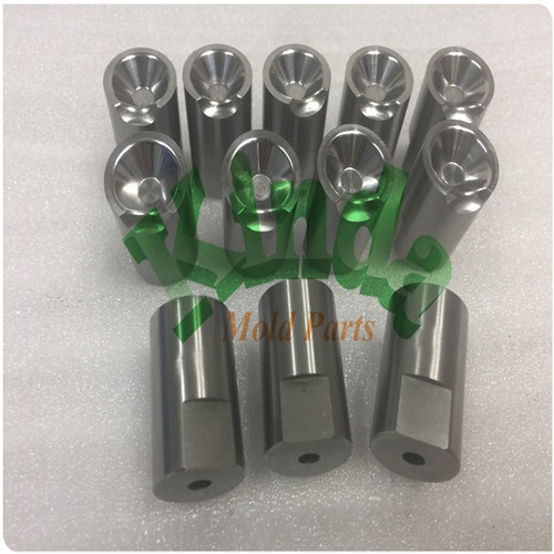 High precision special hard metal punch with conical head, DIN 9861 D carbide punch with cutting headHigh precision special cutting bushes  with supper polished cutting area, customized piercing die bushes