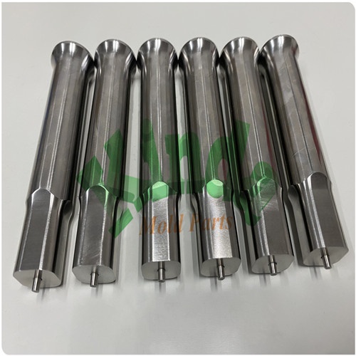 High Precision customize forming ejector punch with bottle neck head, Steel hardened square ejector punches, bottle neck punch with ejector pin